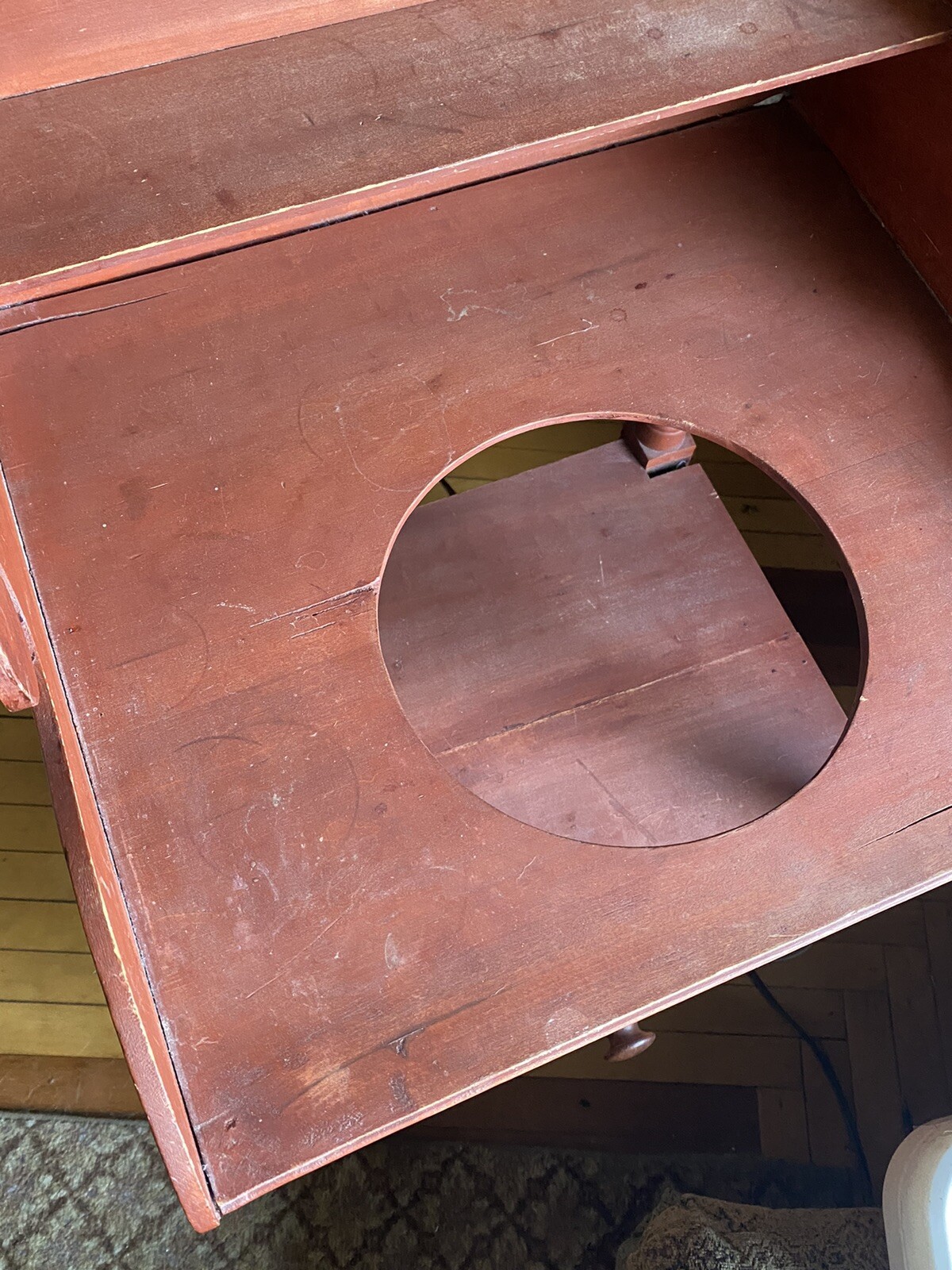 Antique Washstand w Birdseye Maple Drawer 19th Century Sheraton Style Classical