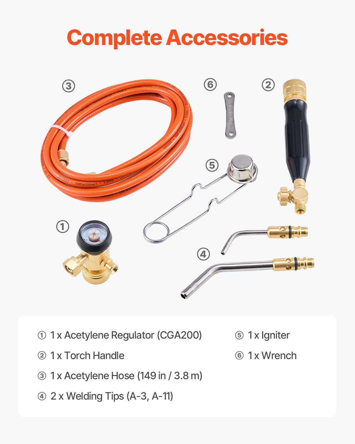 VEVOR Air Acetylene Torch Kit Gas Torch and Welding Kit W/ Hose Regulator Valve