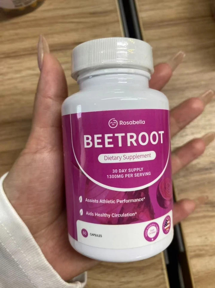 3 Pack of Rosabella Organic Beetroot Capsules (1300mg) for Blood Flow & Heart He