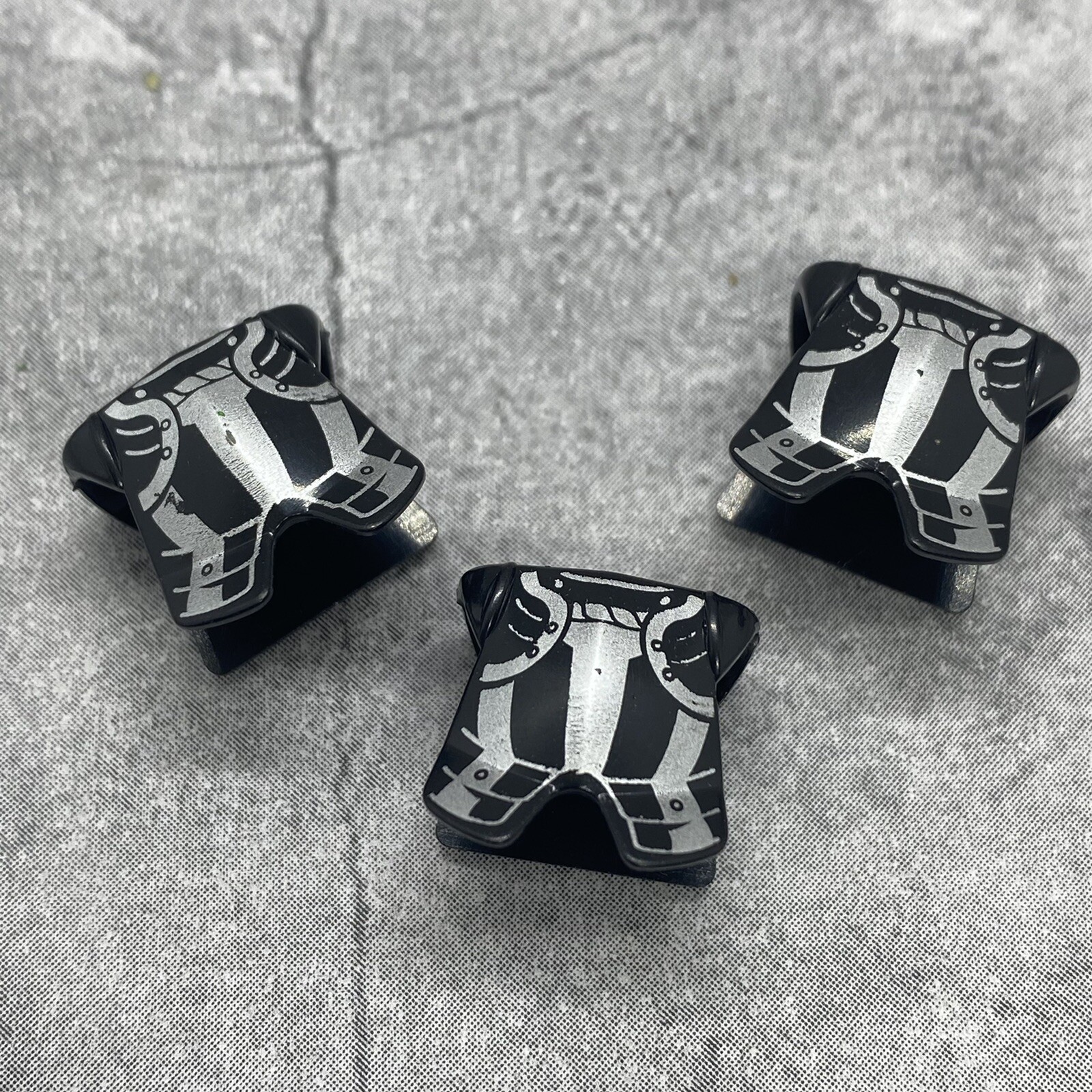 3pack Custom Classic Black Silver Armor Block Accessory for Minifigures DrCKJB6