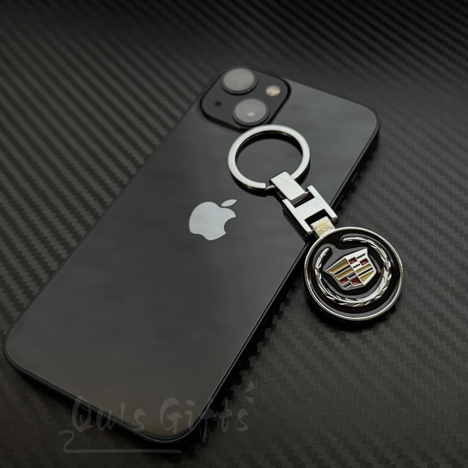 Double-Sided Metal Keychain for Cadillac – Premium Logo Key Ring