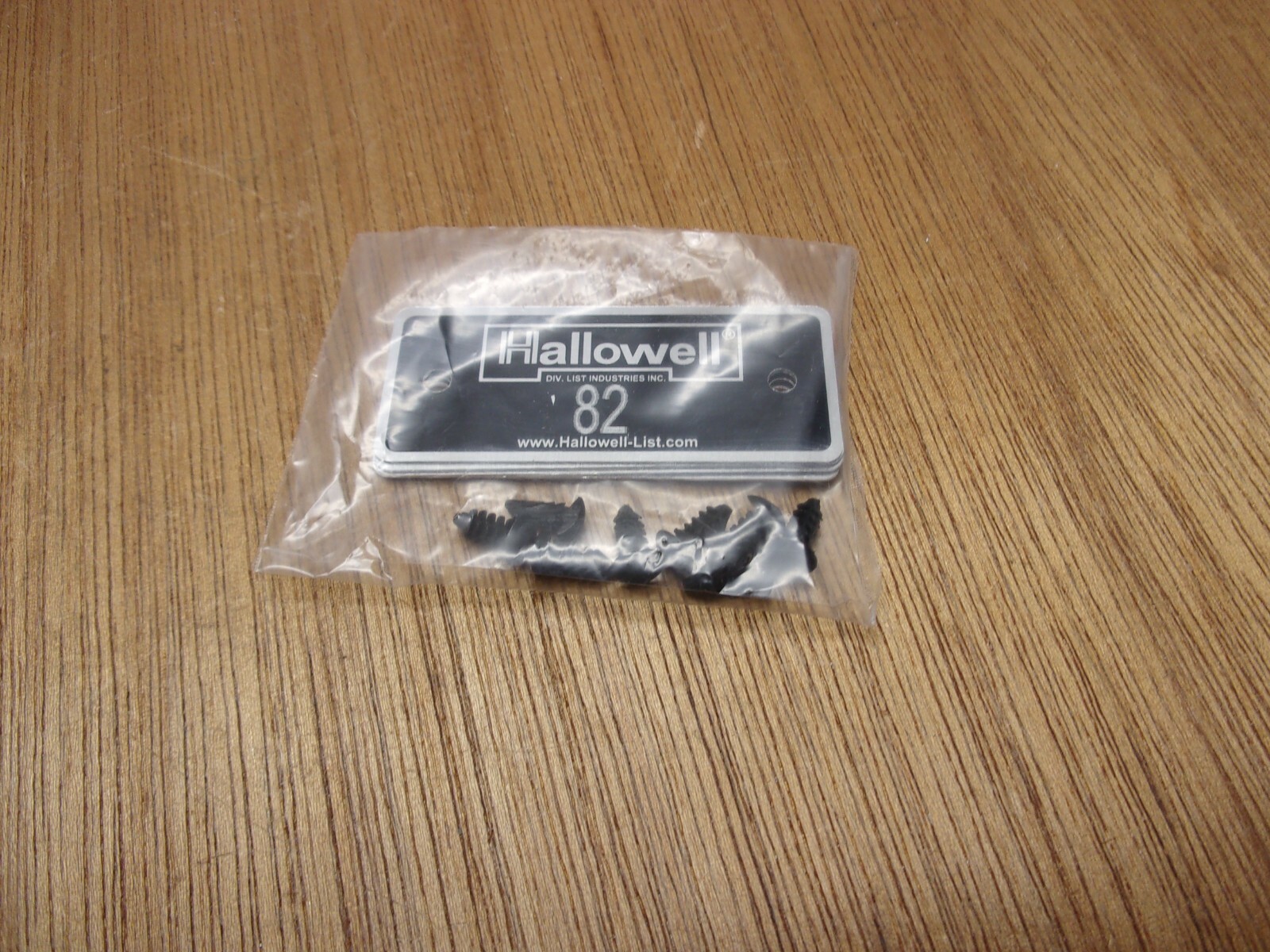 (Qty.4) Hallowell Locker Number Plate Aluminum 1" X 2-3/8" & Plastic Rivets