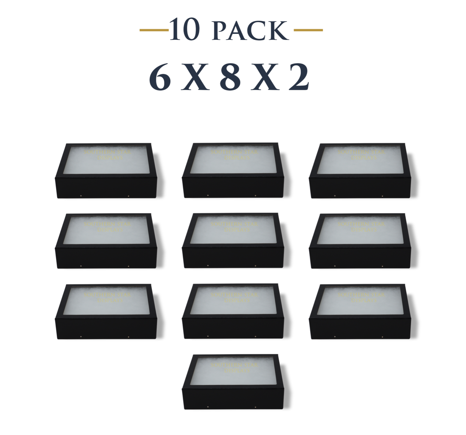 10 Pack of 6 x 8 x 2 Riker Display Cases Boxes for Collectibles Jewelry & More