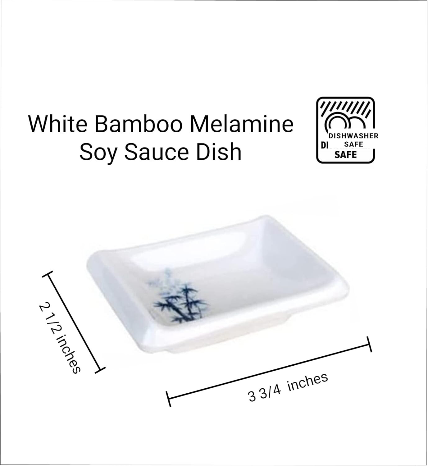 1 Pack White Bamboo Soy Sauce Dish Dipping Bowls Side Dishes 3.75x2.5in S-2326