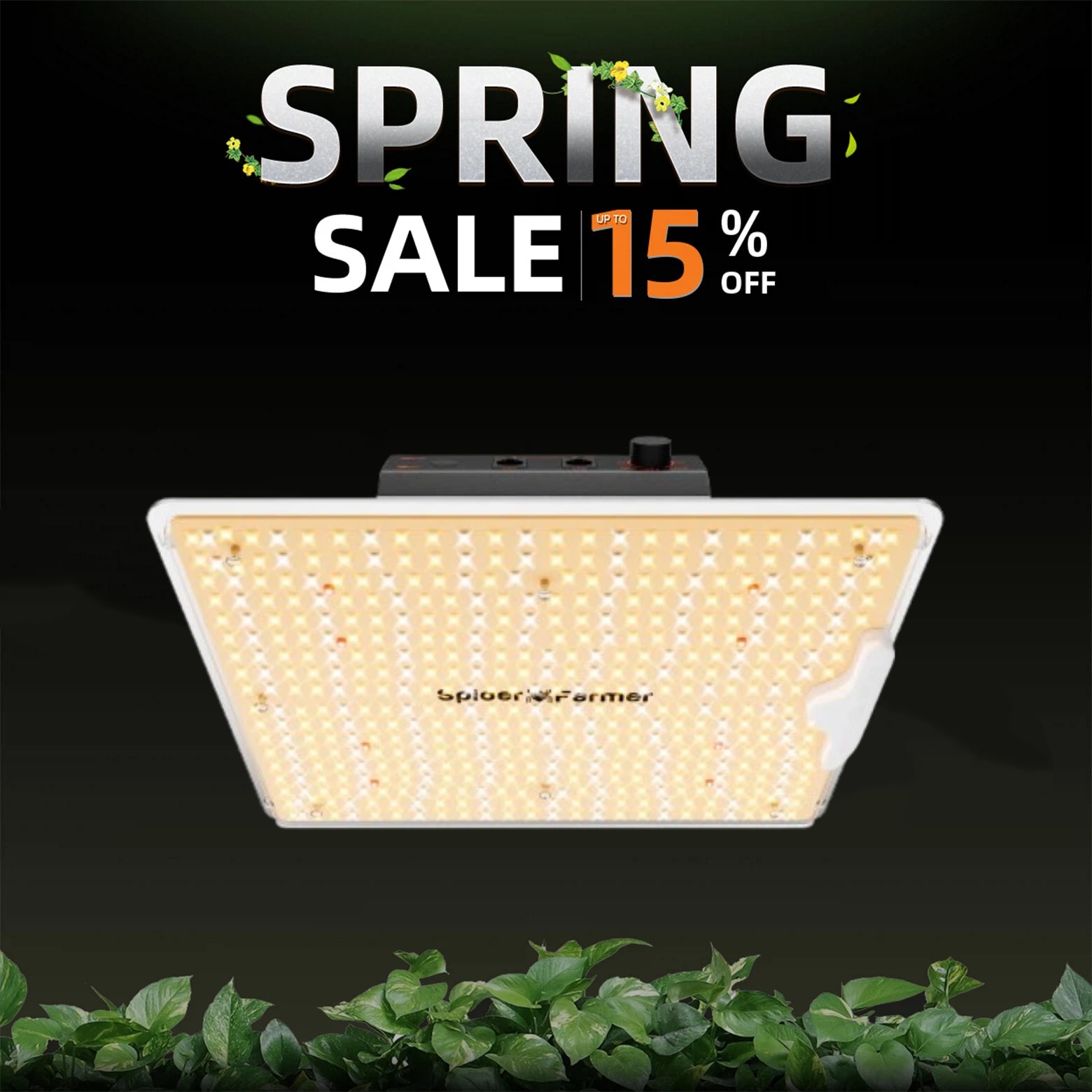 Spider Farmer SF1000D LED Grow Light Dimmable Full Spectrum for 2x2 Grow Tent