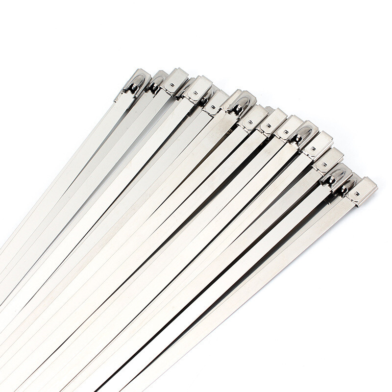 50 Pcs 304 Stainless Steel Metal Exhaust 150*4.6mm Wrap Locking Cable Zip Ties