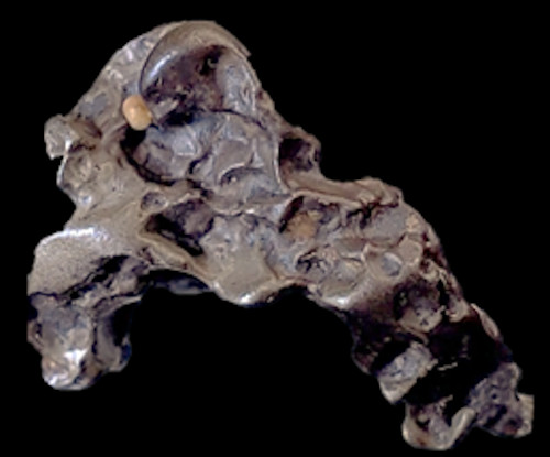 Golden Pallasite Meteorite ~ Nicely Sculptured ~ Two Holes ~ 2.016 grams