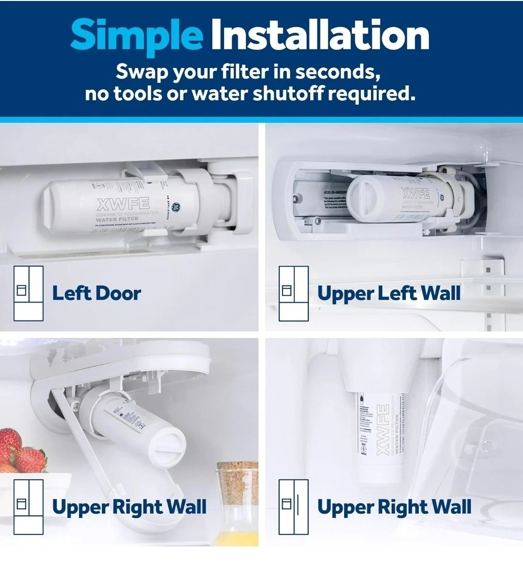 GE XWFE Water Filter - White Genuine Refrigerator Replacement Filter NEW