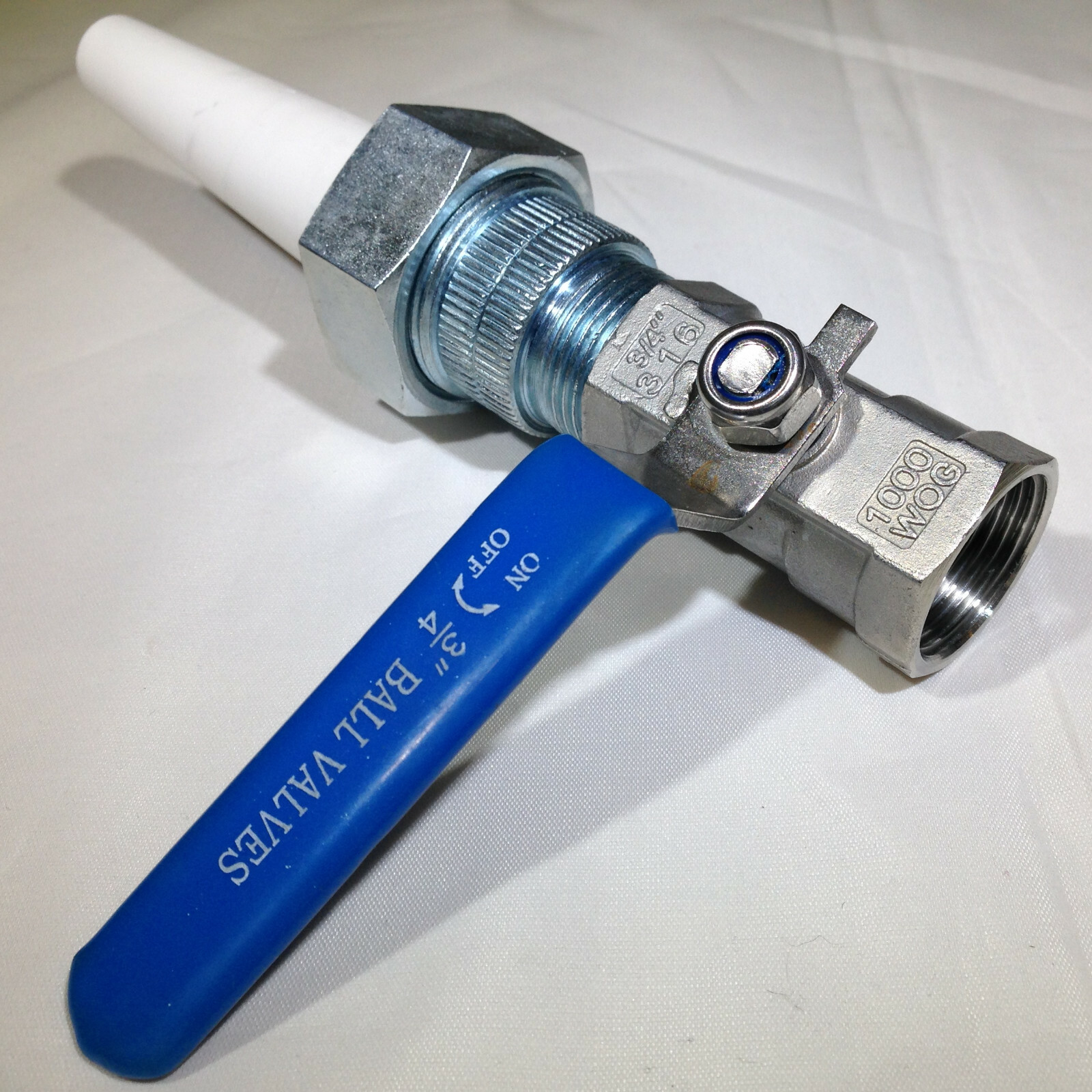 Large Ceramic Sandblaster Nozzle Assembly: C1 Nozzle Tip, Ball Valve & Holder