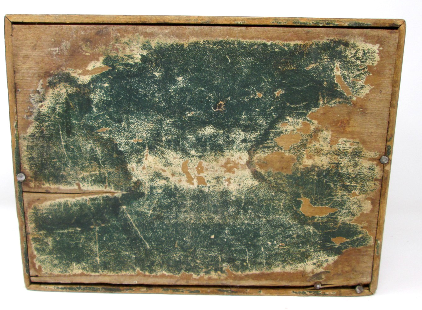 Vintage Wood Box Metal Corners Portable Writing Lap Desk Arts Crafts Wooden