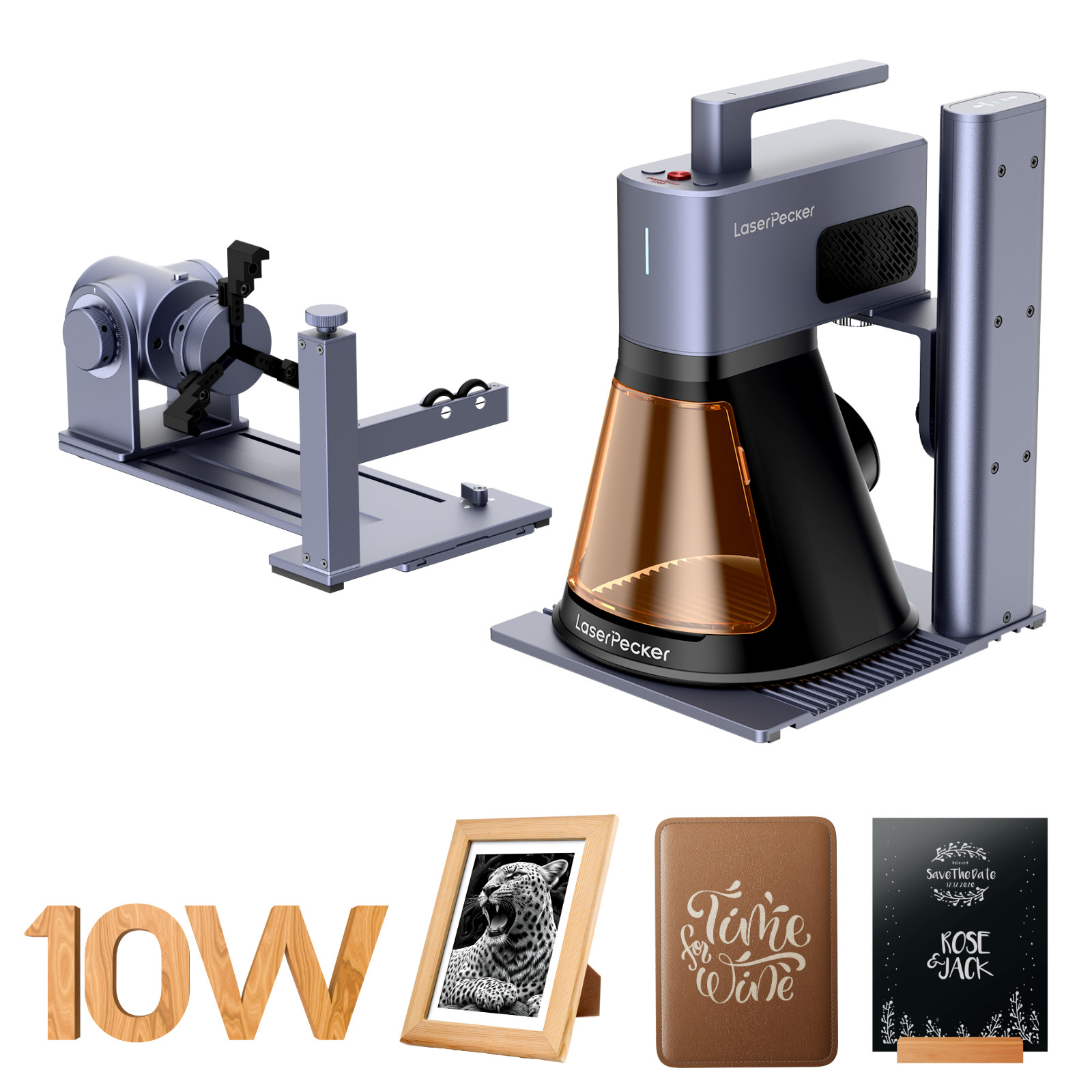 LaserPecker LP2 Plus 10W Diode Laser Engraver Cutter & Rotary Cylinder Engraving