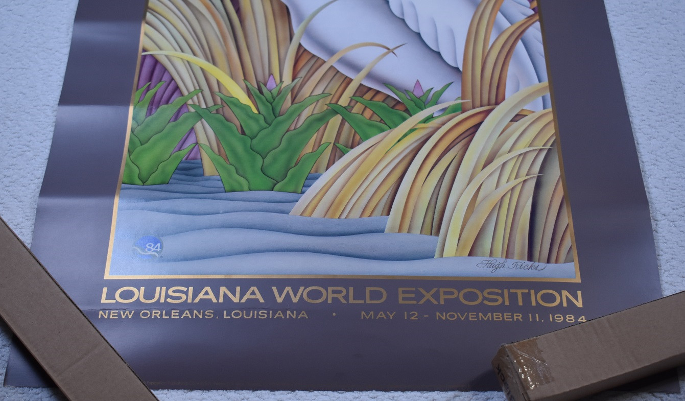 Rare Vintage Louisiana world exposition 1984 poster Hugh Ricks 18x26