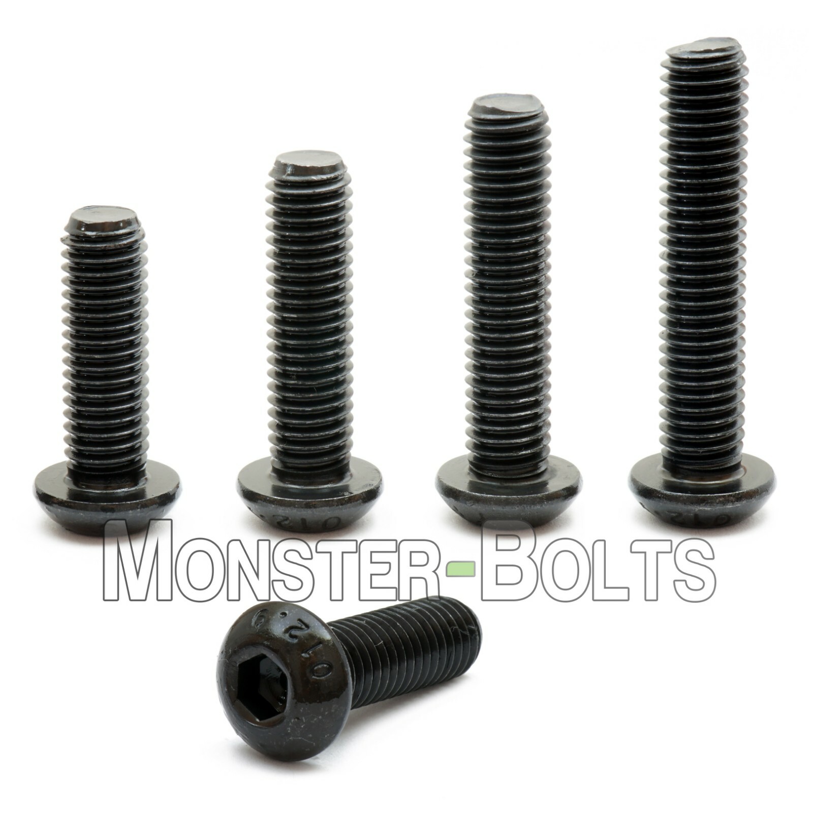 M8 Button Head Socket Cap Screws, 12.9 Steel w/ Black Ox ISO 7380, 1.25 Coarse