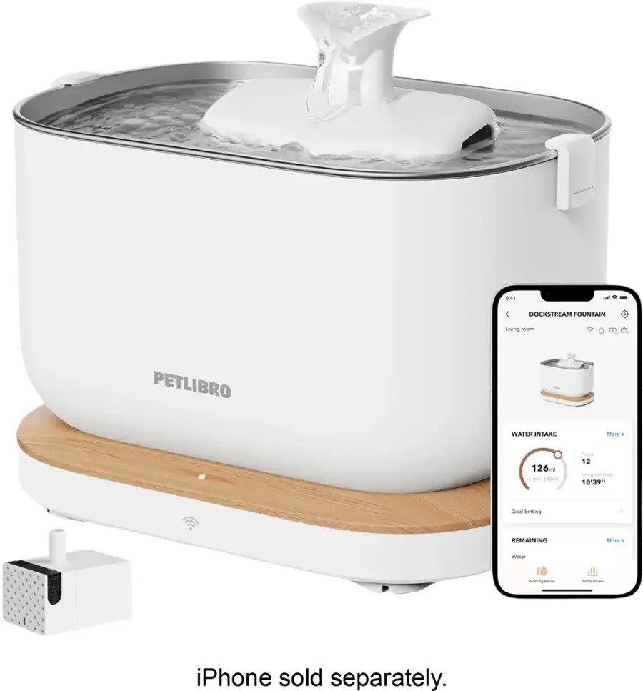 Petlibro PL-WF105-02W Dockstream Automatic Pet Water Fountain, White-Refurbished