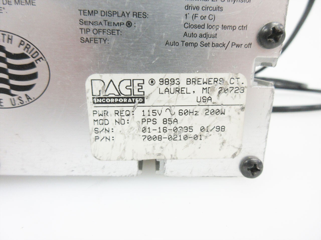 PACE MBT PPS 85A 3 CHANNEL SYSTEM WITH SOLDER PENCIL