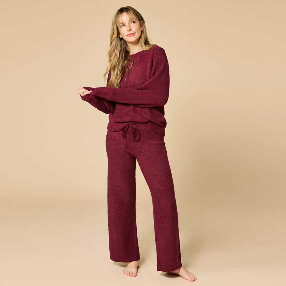 Softies Solid Marshmallow Reverse Seam Crew Neck Lounge Set -CHOOSE SIZE / COLOR