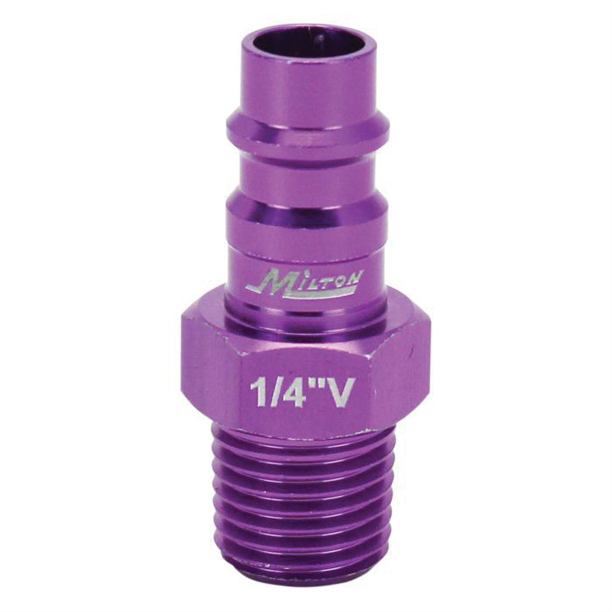 Milton Industries ColorFit HighFlowPRO Plugs, V-style Purple, 1/4" NPT Male - 1
