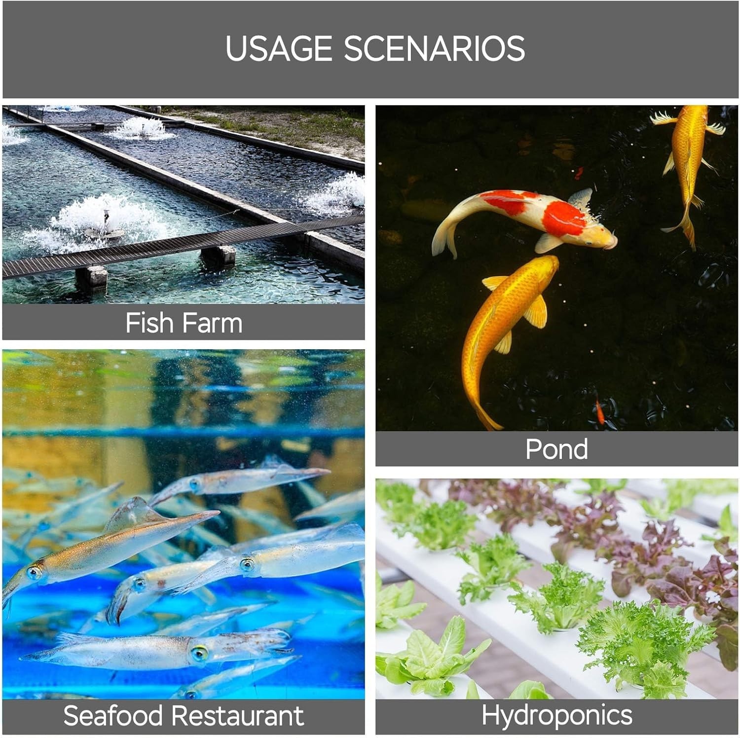 Commercial Aquarium Air Pump 600-1750 GPH Aluminum Pond Aerator Fish Tank