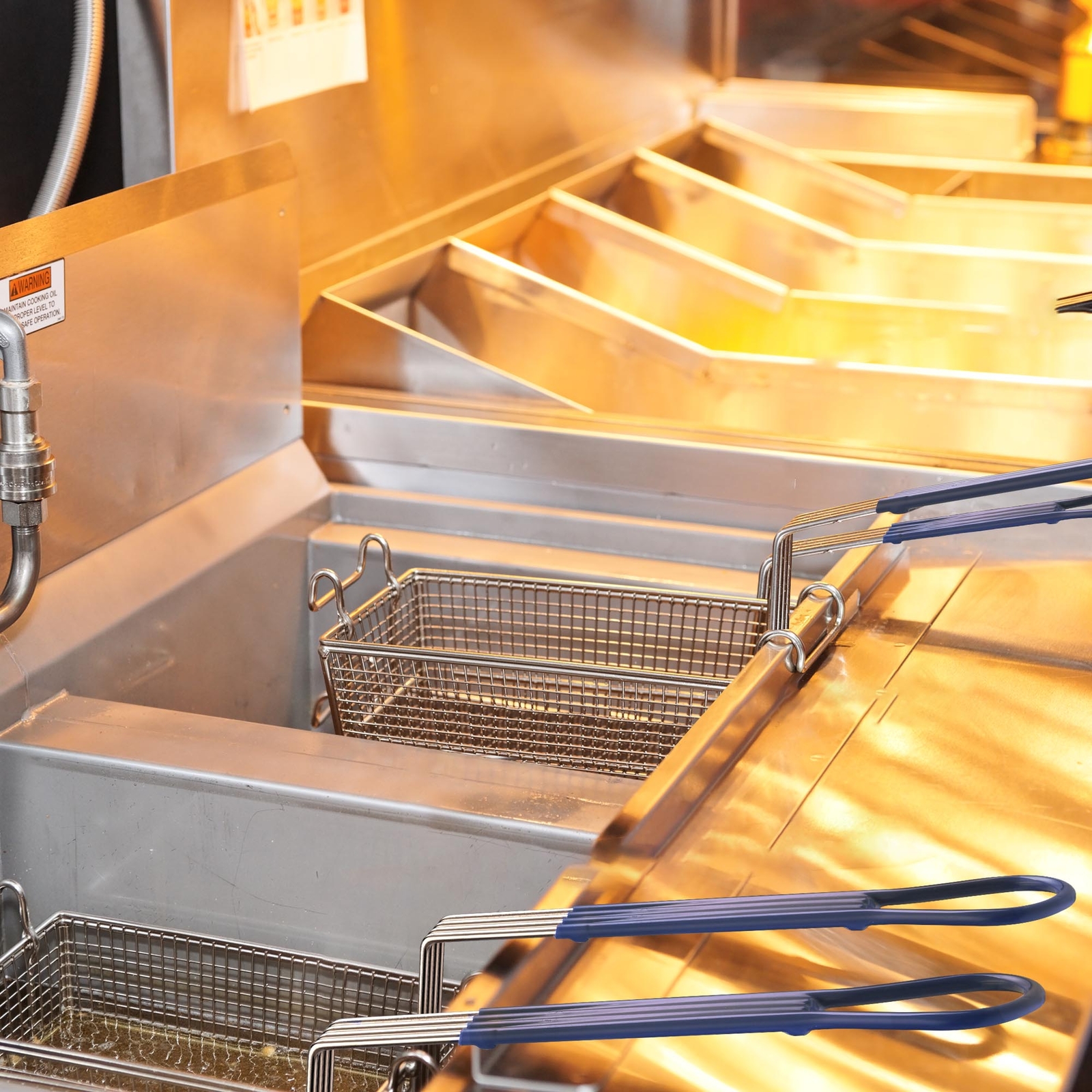 WeChef 2Pcs Deep Fryer Baskets w/ Non-slip Handle for Commercial Restaurant