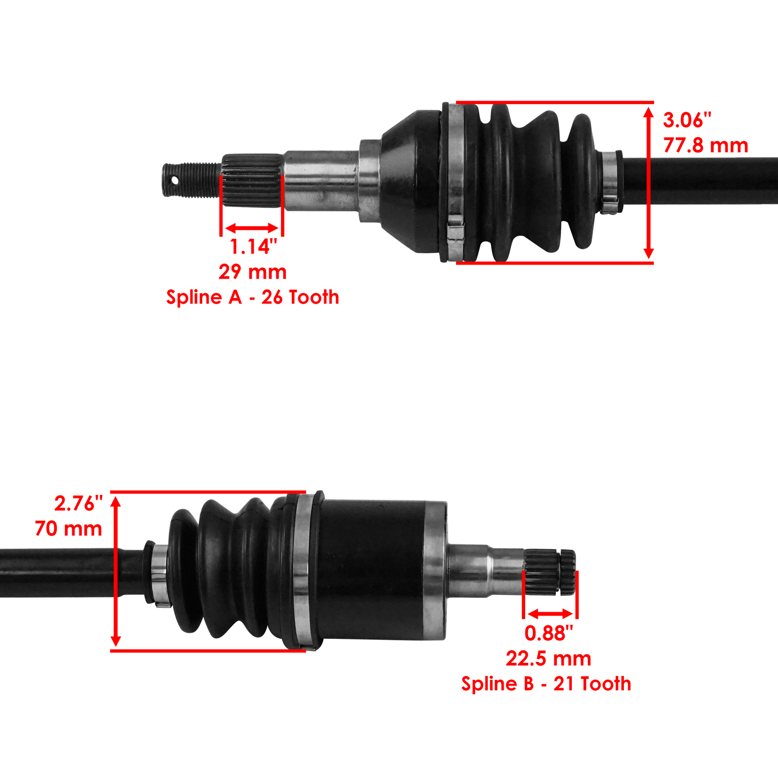 Front Left & Right CV Axle For Can-Am Outlander 1000R / Max 1000R 2019-2024