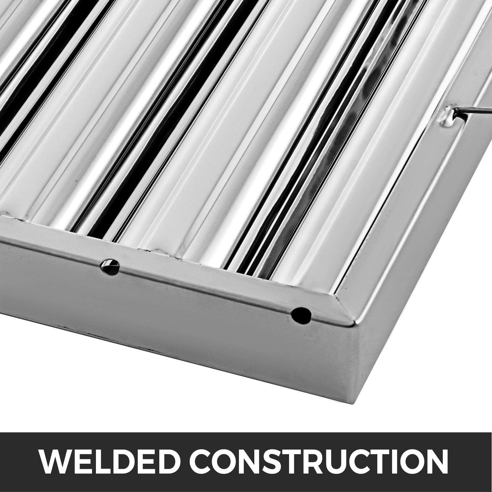 Pack of 6 Hood Filters 19.5W x 15.5H Inch, 430 Stainless Steel 5 Grooves