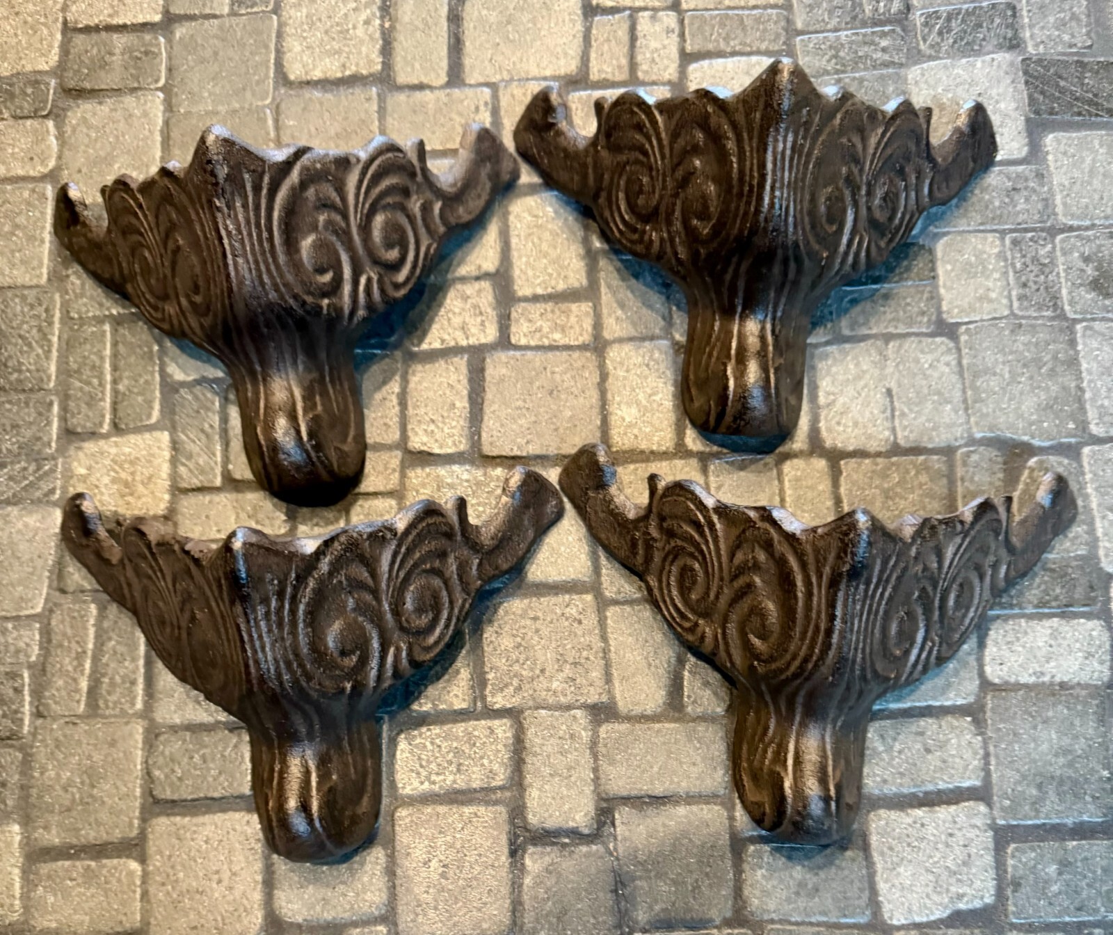 4; Furniture Legs 5.75" Cast Iron Metal Claw foot Tub Wood Stove Feet Salvage