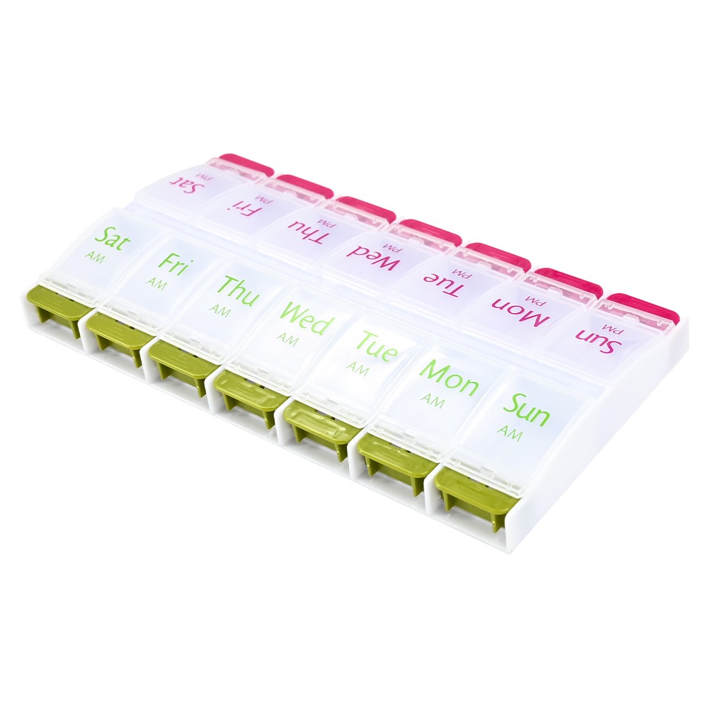 8" Weekly Pill Box Organizer Twice 7 day Organizer Case Medicine USA
