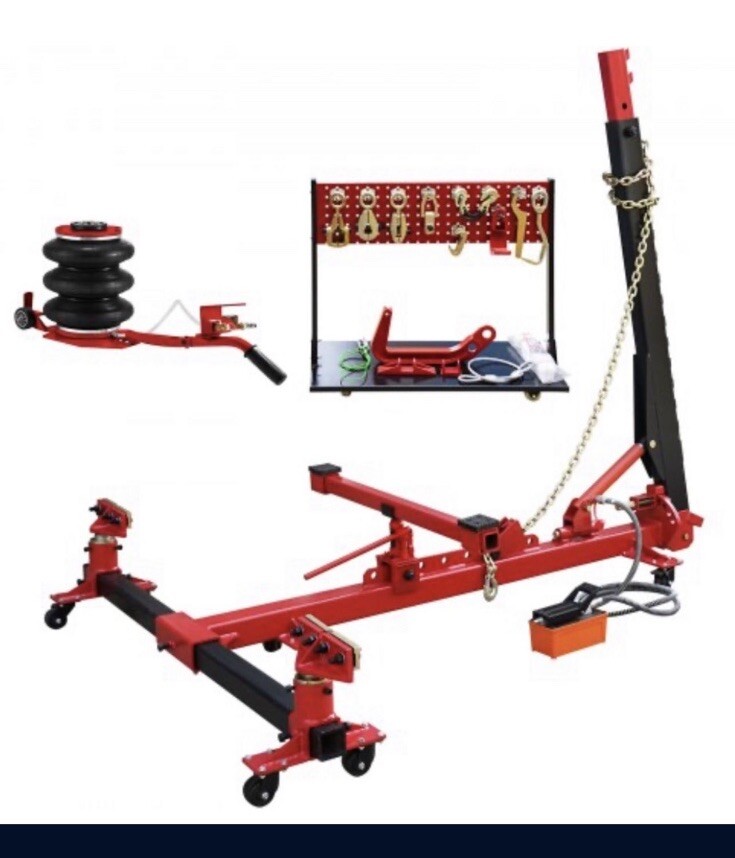 10 Ton Hydraulic Cylinder Dozer Beam & Post Ram Puller 4 Auto Body Frame Machine