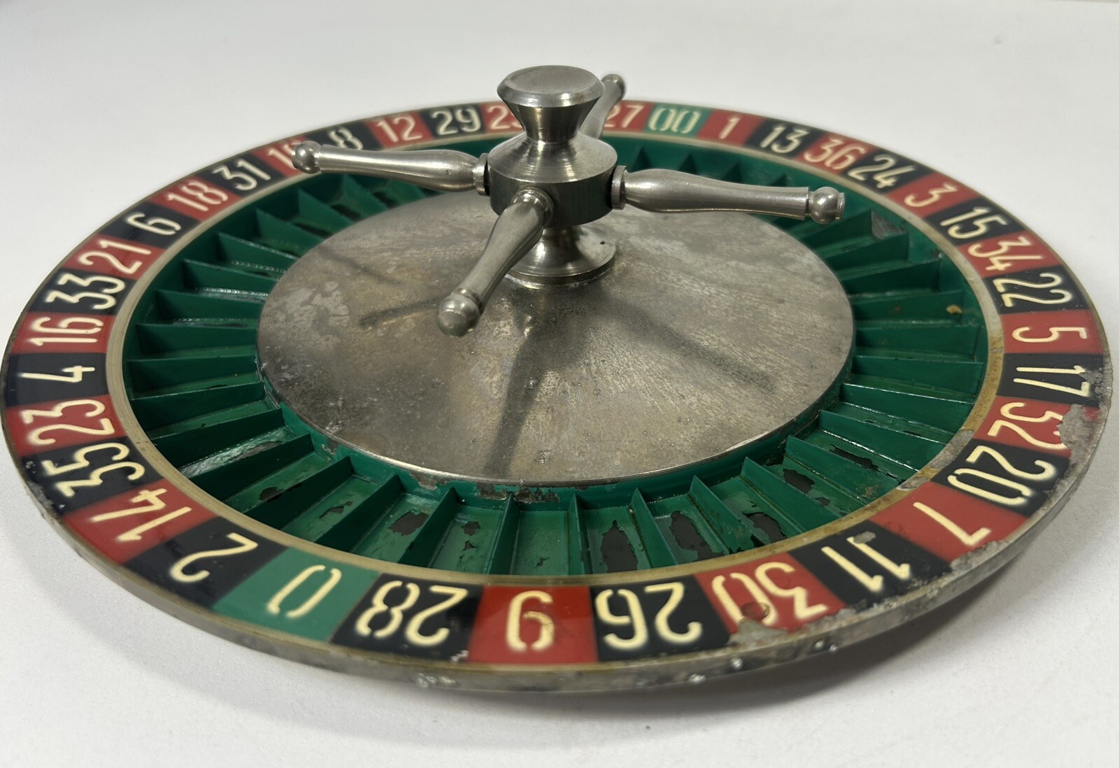 VINTAGE TABLETOP ROULETTE WHEEL ANTIQUE GAMBLING GAMING CASINO MADE FRANCE VIDEO
