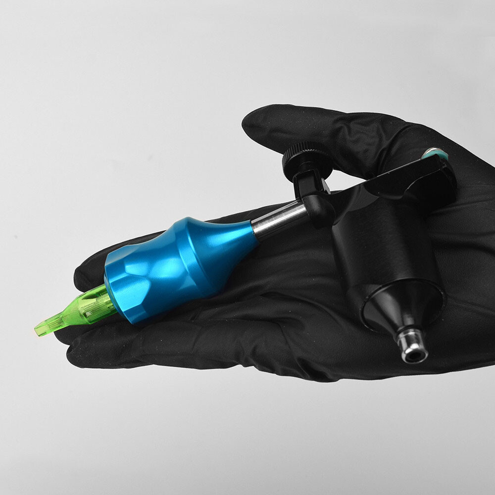 1X Light Blue 30mm Tattoo Zinc Alloy Cartridge Grip With 78mm Needle Plunger NEW