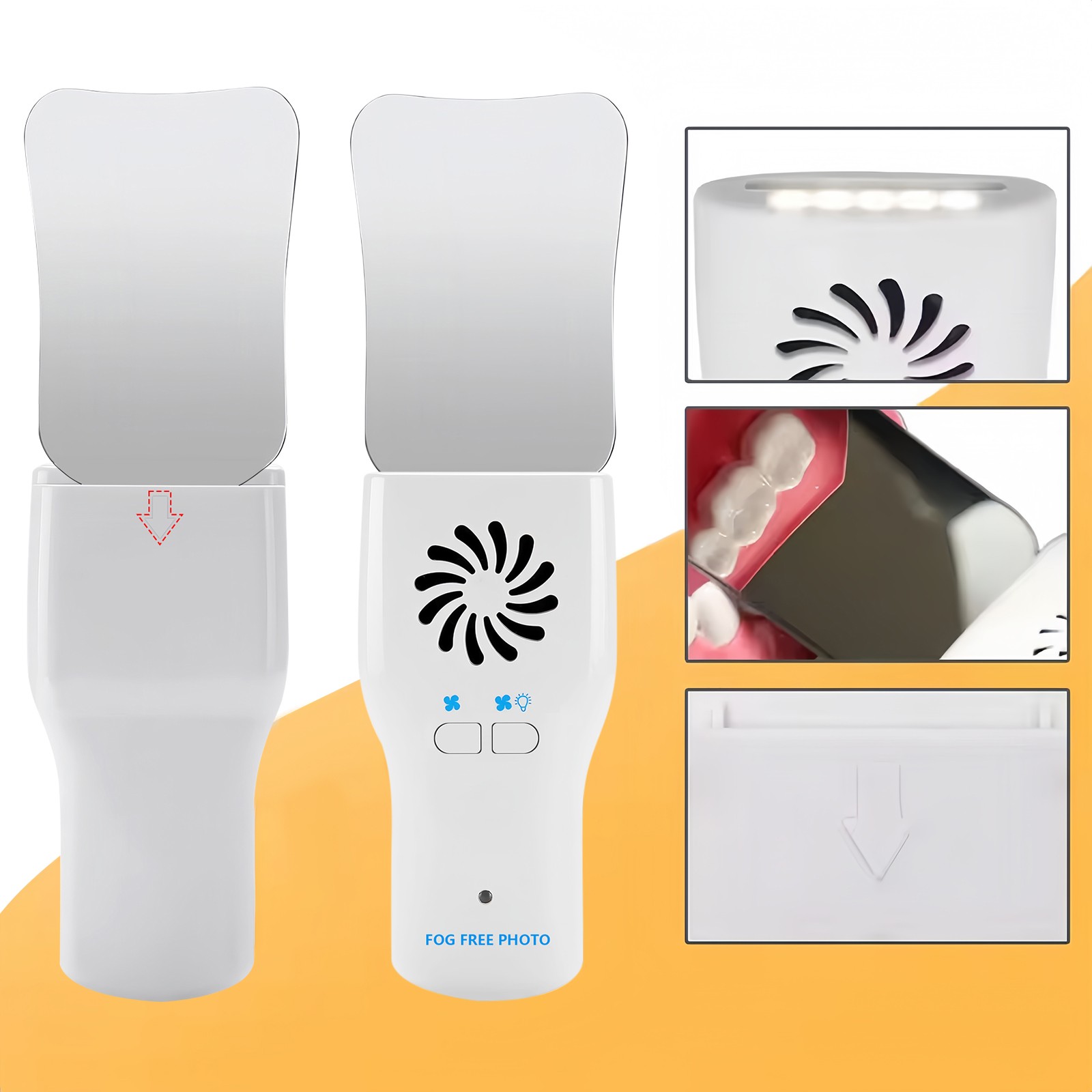 Dental Reflector Fog Free LED Photo System 4 Mirrors Anti-Fog Photography