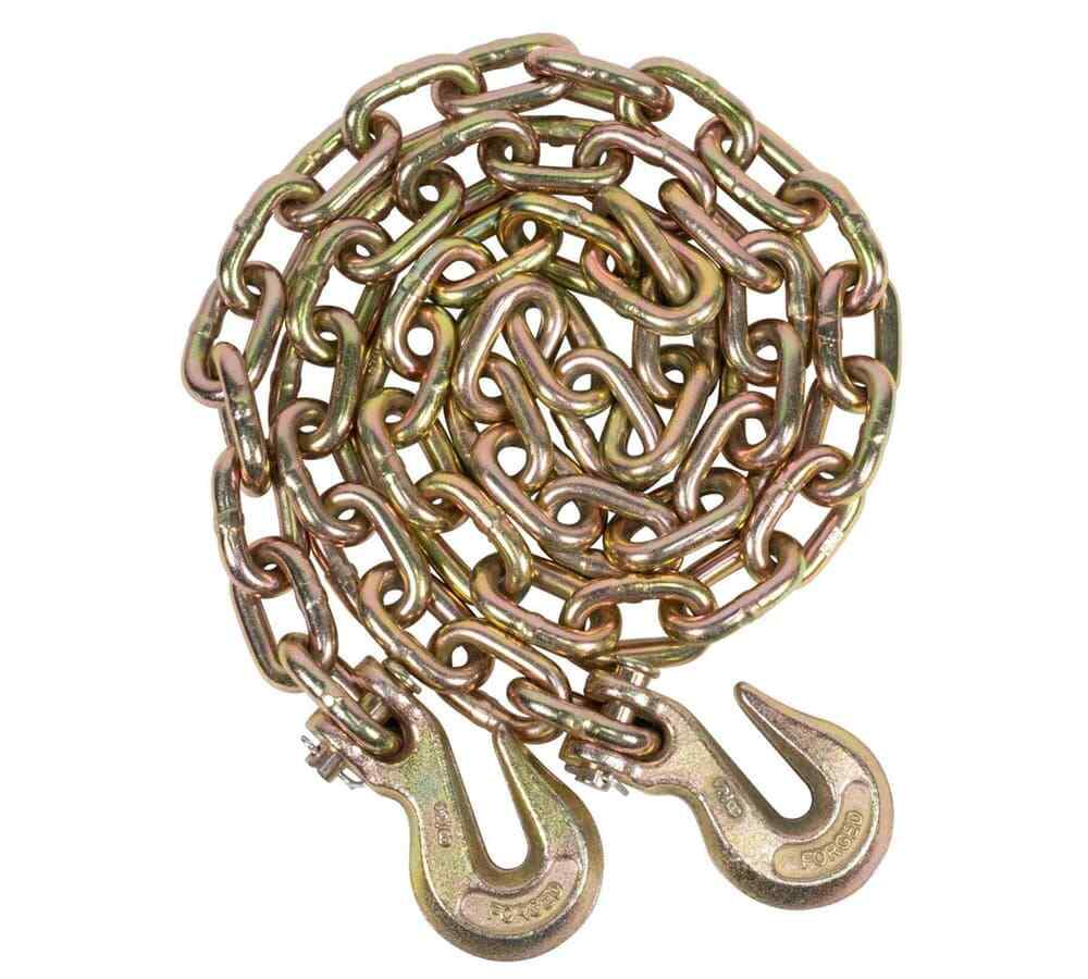 (2 Pack) 3/8" X 25' G70 Chain with grab hooks, WLL 6,600 lbs