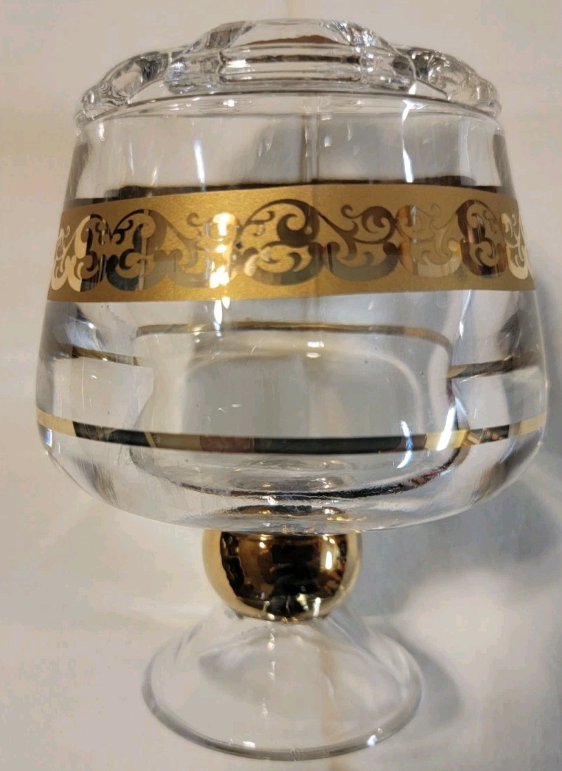 Vintage Gold Trimmed Glass NOBILITY Soap Dish, Tray, & Toothbrush Holder