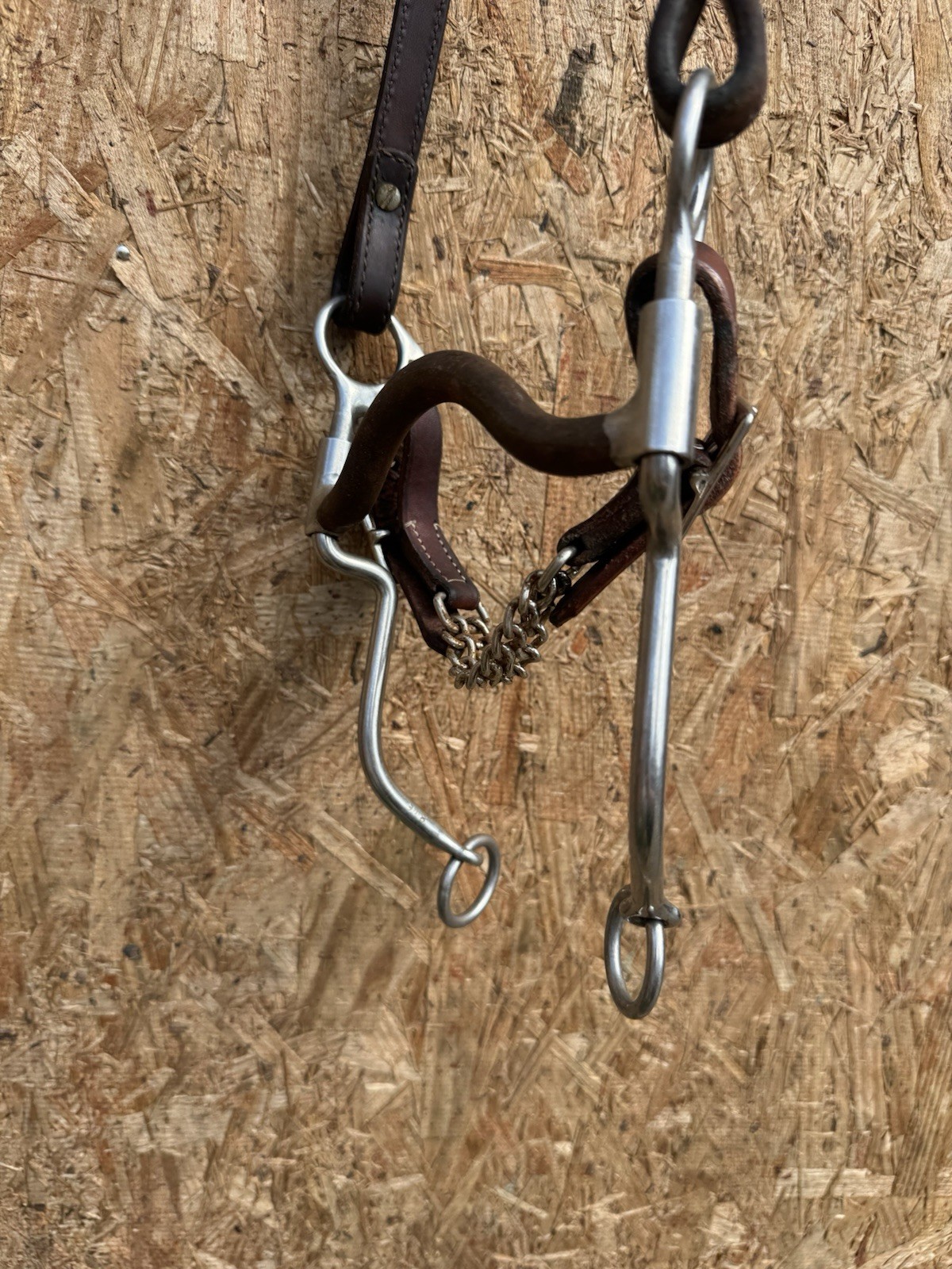 USED CIRCLE Y STAMPED SILVER ONE EAR HEADSTALL REINSMAN LIFTER CURB BIT