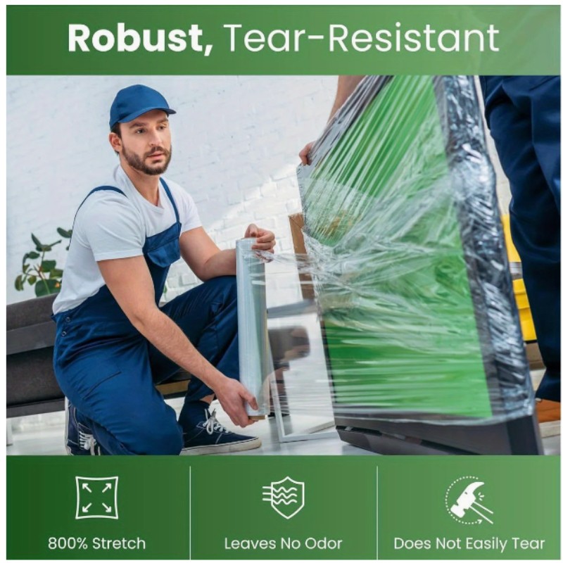 18"x1500' 80 Gauge 2-12 Rolls Pallet Stretch Film Hand Shrink Wrap 750-4500FTUSA