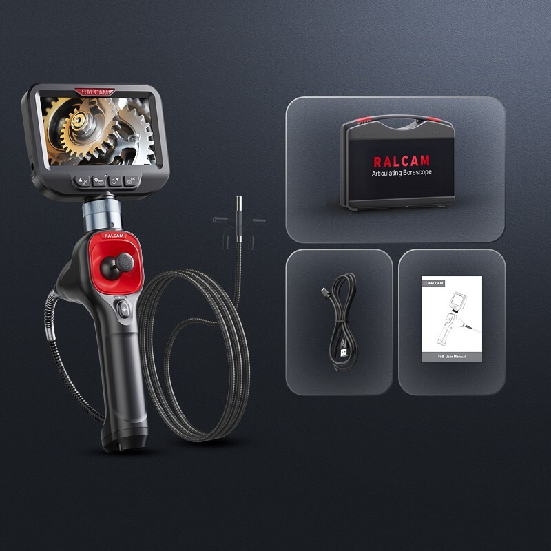 Ralcam 4-Way 720° Articulating Borescope Industrial Endoscope Inspection Camera