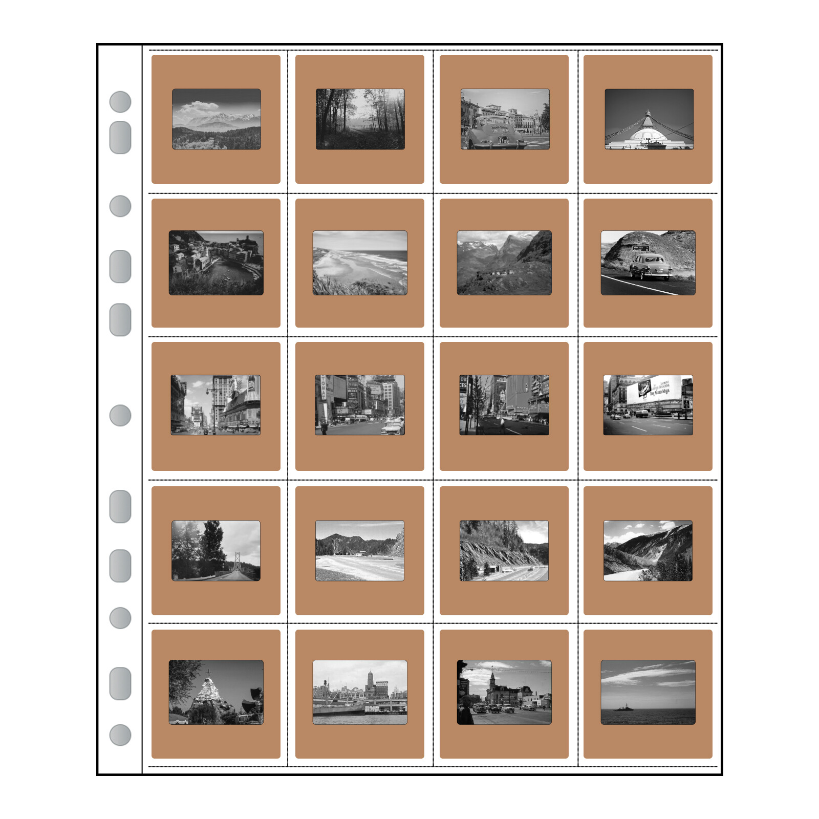 100Sheets 135 35mm Acid-free Archival Storage Pages Sleeves Slide Film Negative