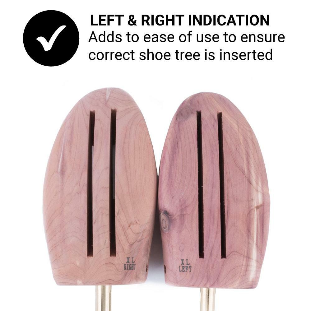 FootFitter Cedar Shoe Trees, Full Toe Block & Wide Hook Heel- Mens Med [8 - 9.5]