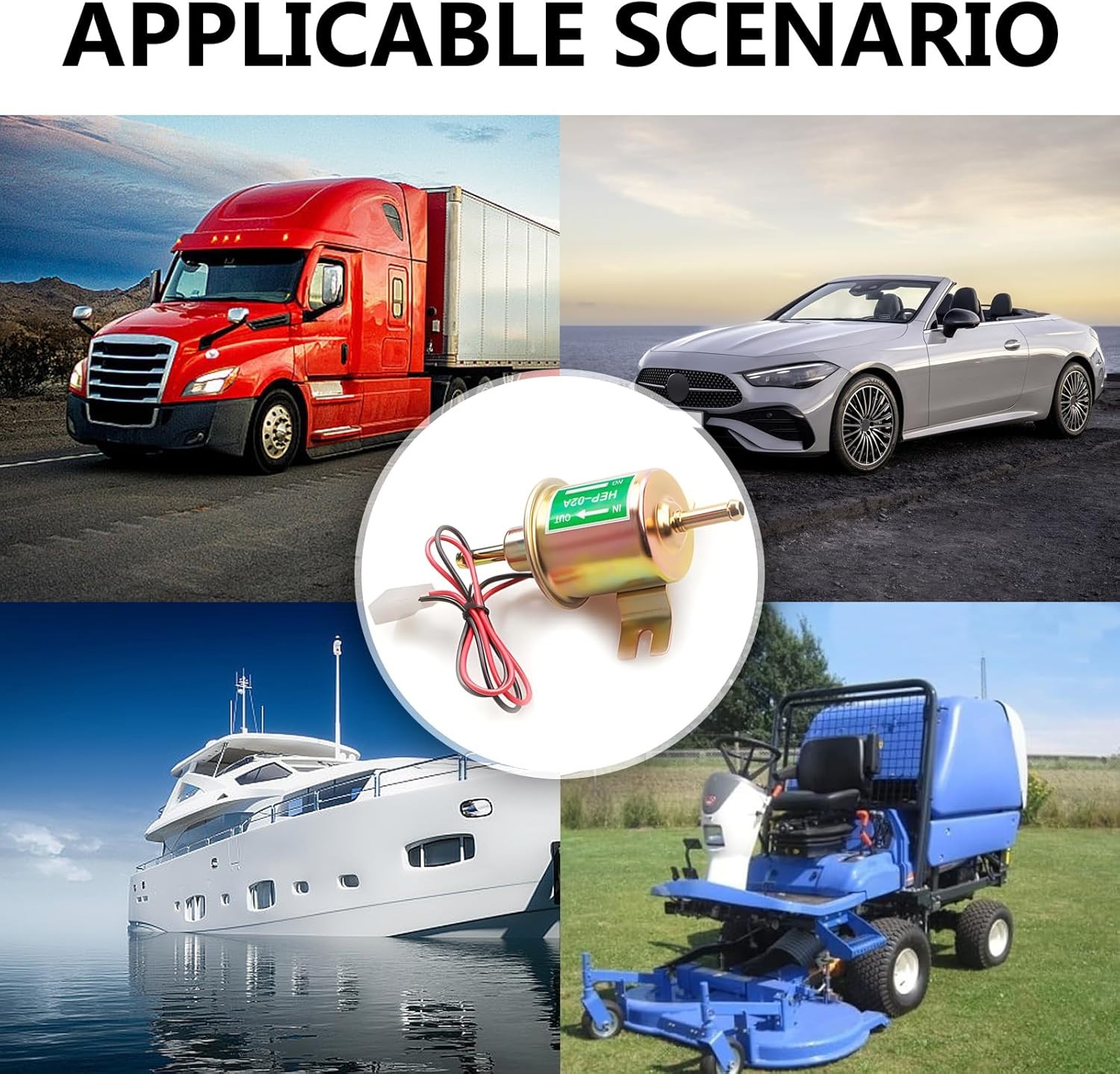 2 Pack 12V Electric Fuel Pump HEP-02A Universal Gas Diesel Inline Low Pressure