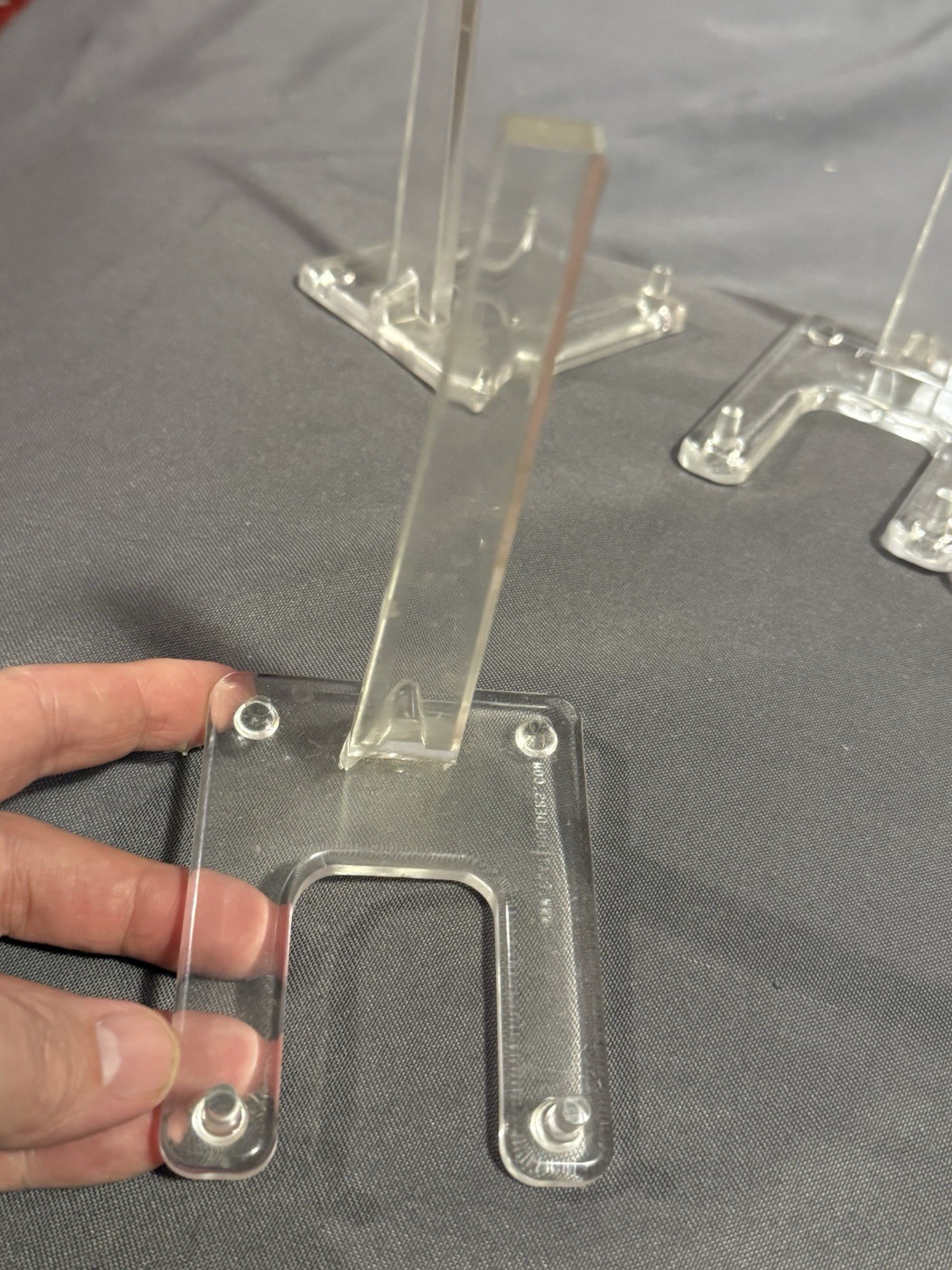 Lot of 5 Clear Acrylic Lucite Easel Plate Platter and Painting Display Stand