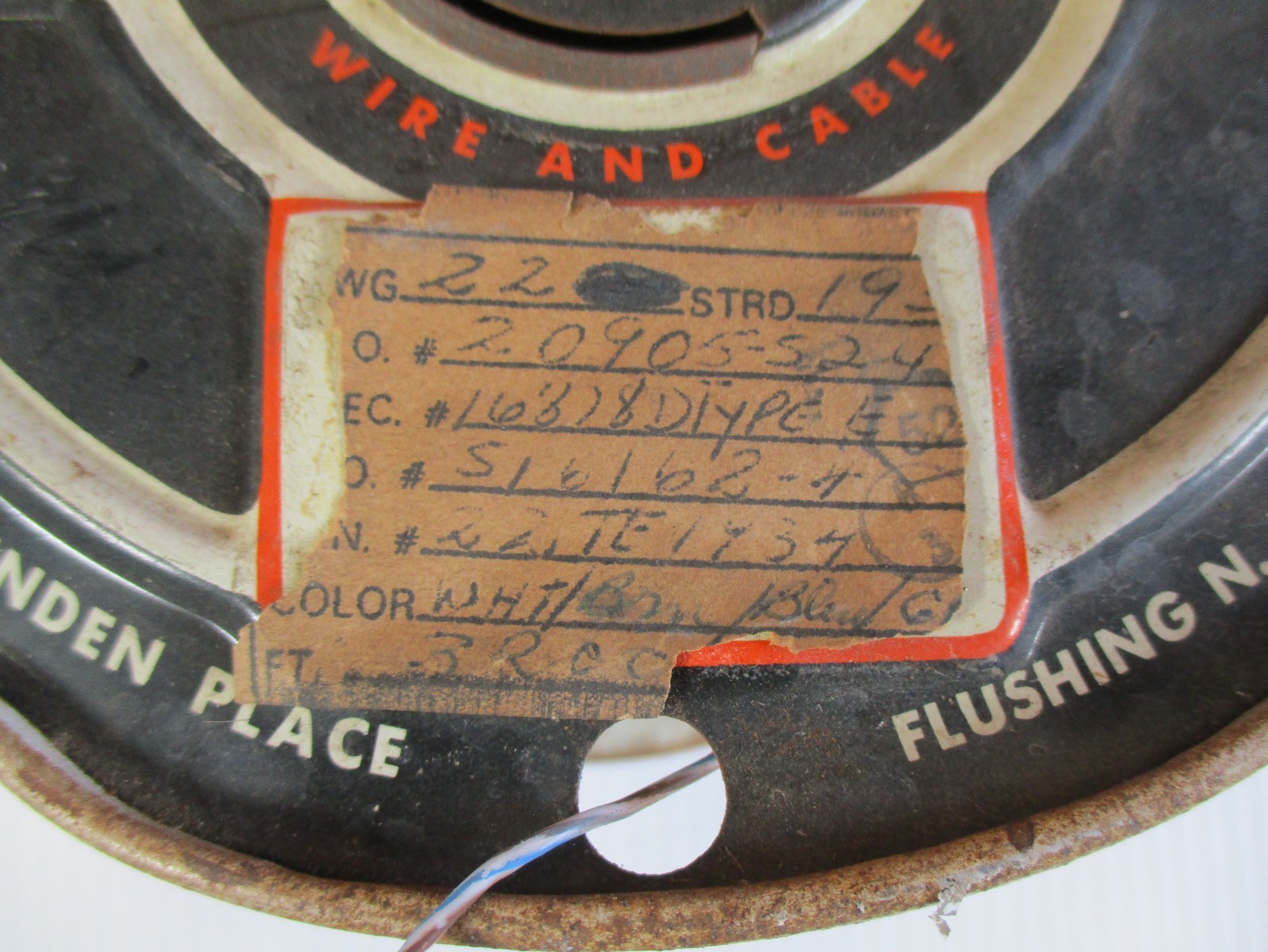 Thermax 22 AWG Stranded SPC Wire PTFE Teflon Mil-Spec Blue Brown White NOS