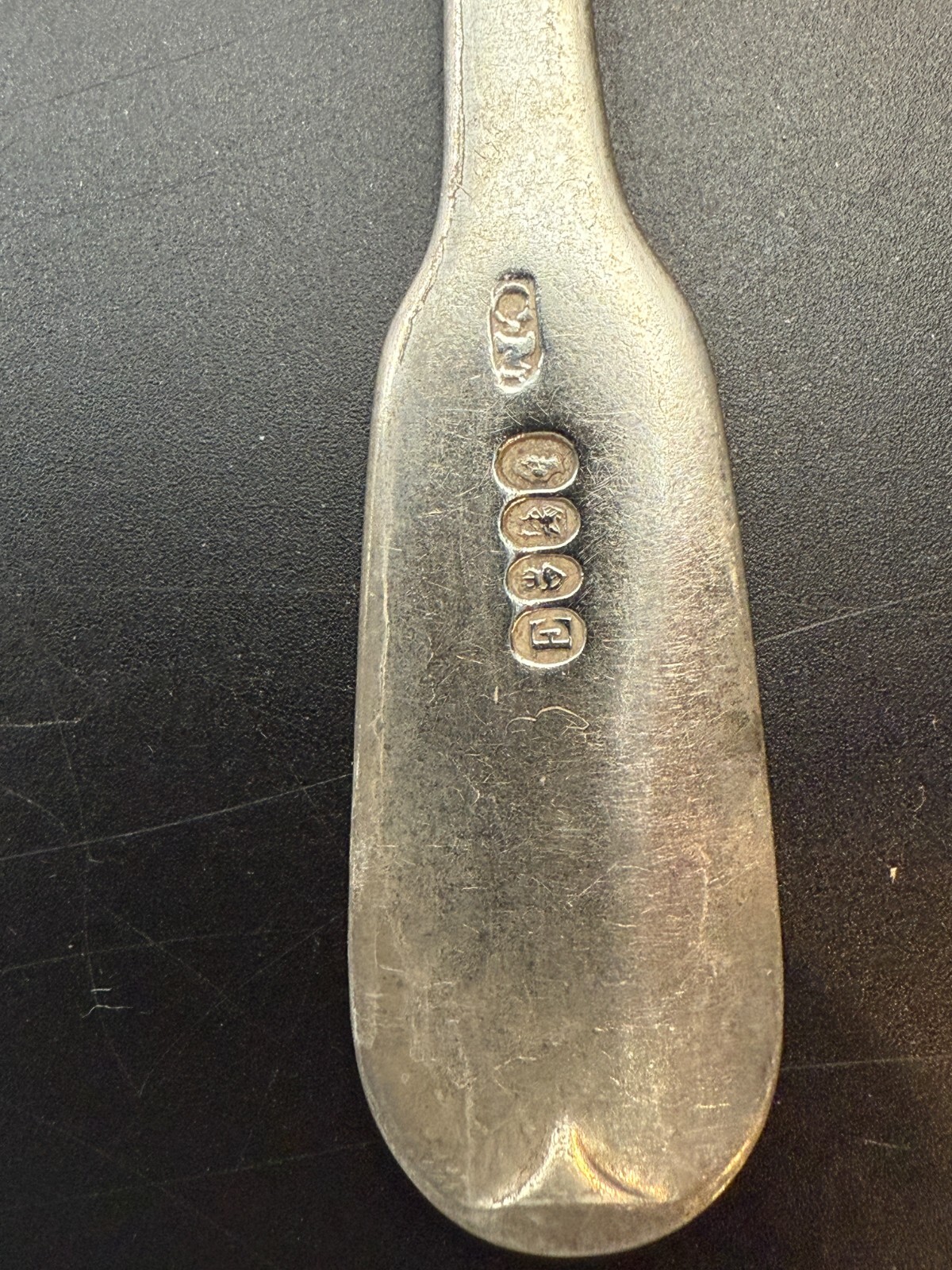 Irish Sterling Teaspoon 1825 Dublin Charles Marsh Rat Tail Fiddle 18.4g