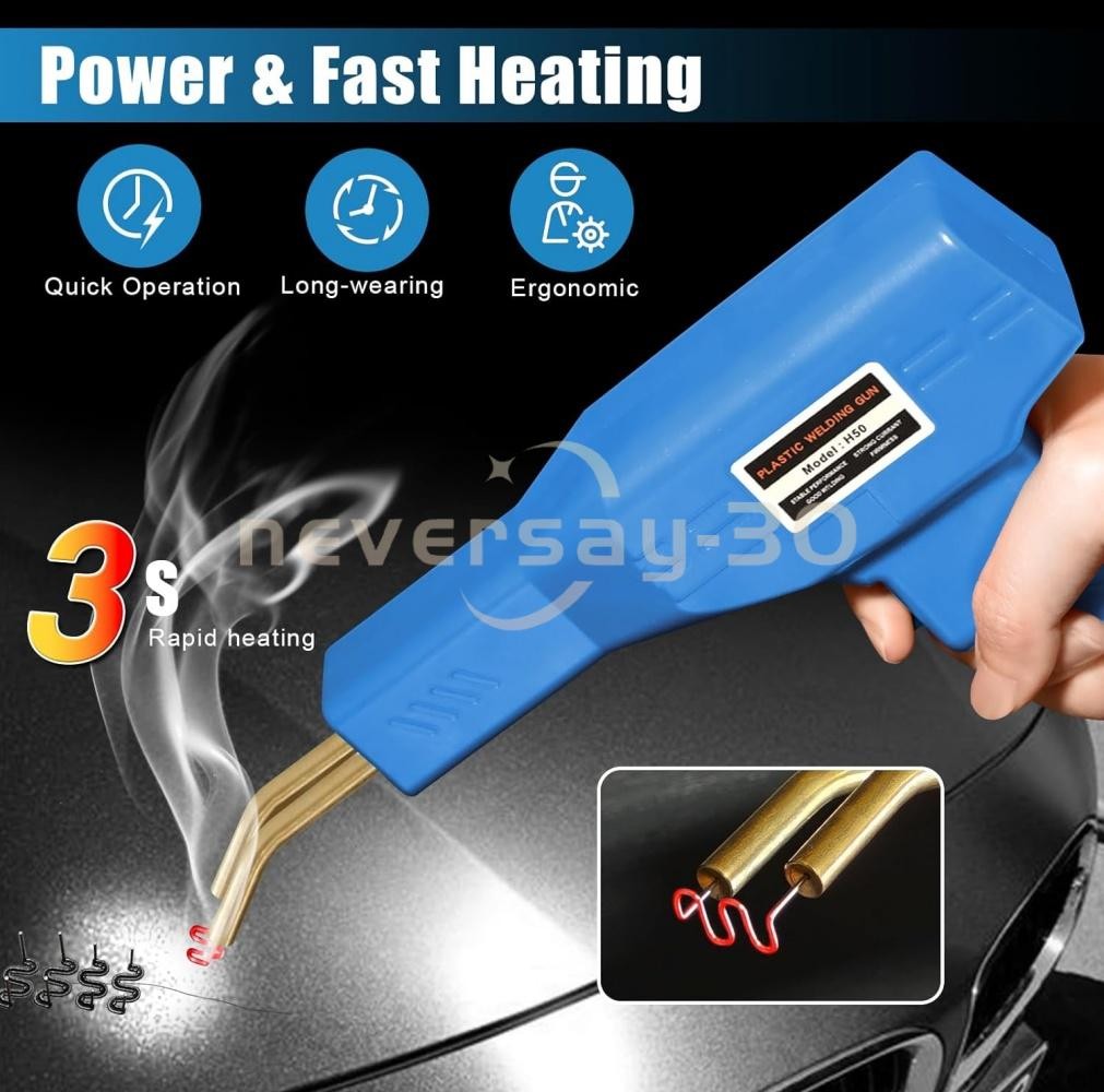 Hot Stapler Car Bumper Fender Welder Gun Plastic Repair Kit 1000 Staples New