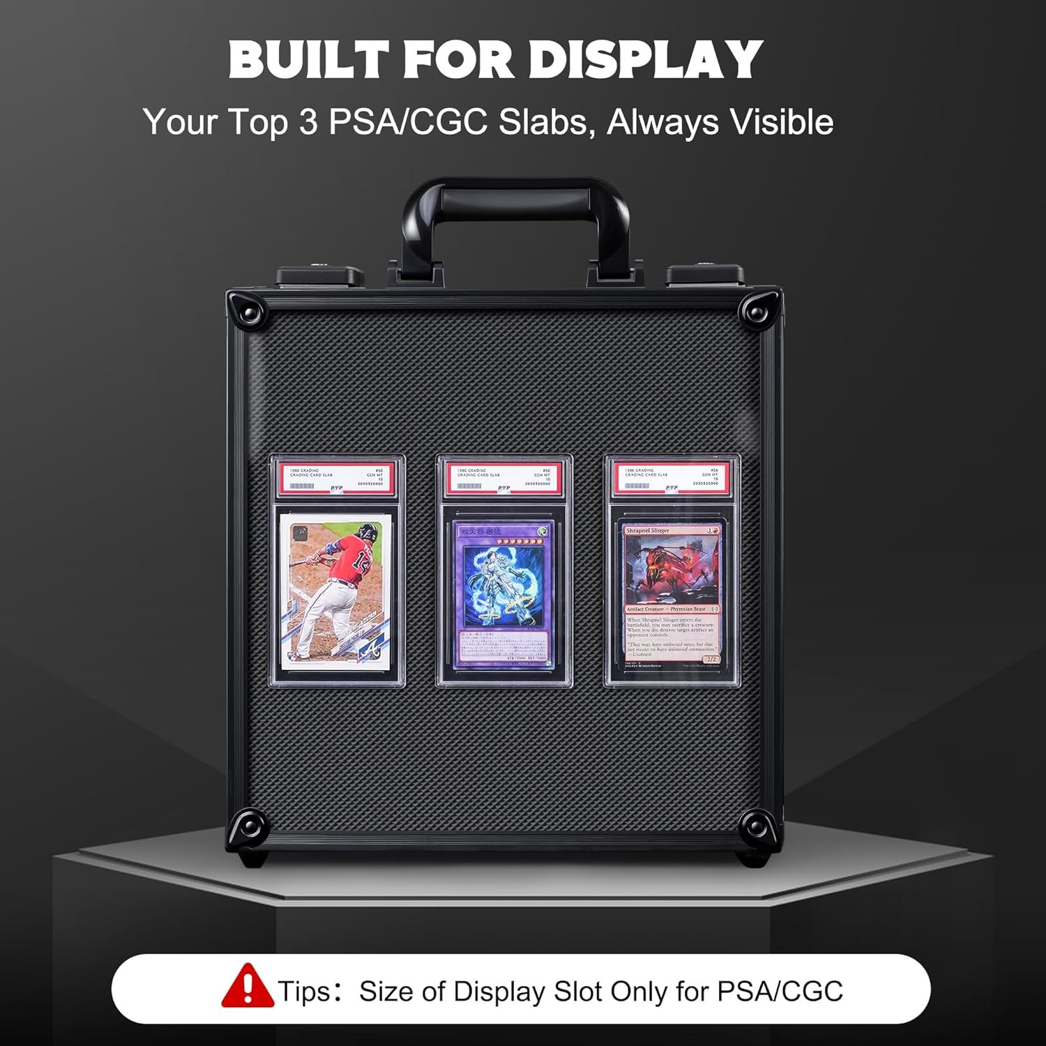 Card Storage Box with Display Window for PSA/CGC Holder, TSA Combination