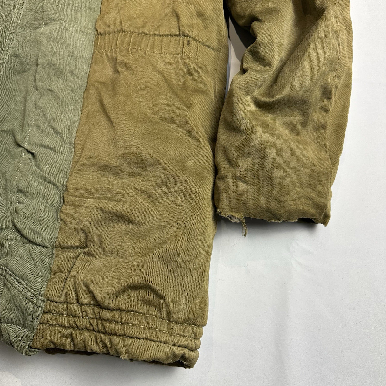 VTG WWII US Military B-9 Parka Cold Weather Jacket L Altered Distressed