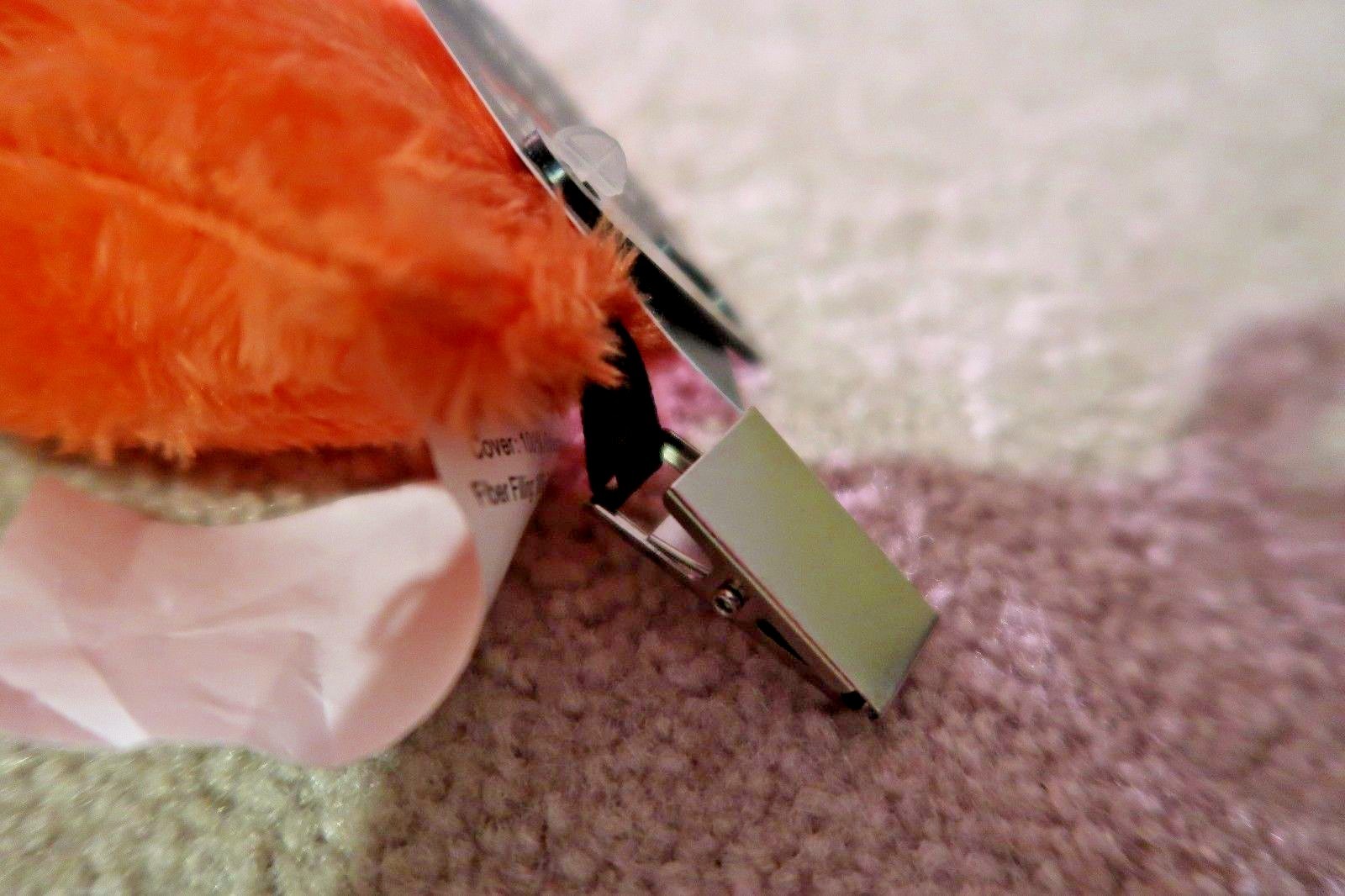 NEW orange fox tail metal clip-on furry plush animal costume cosplay accessory