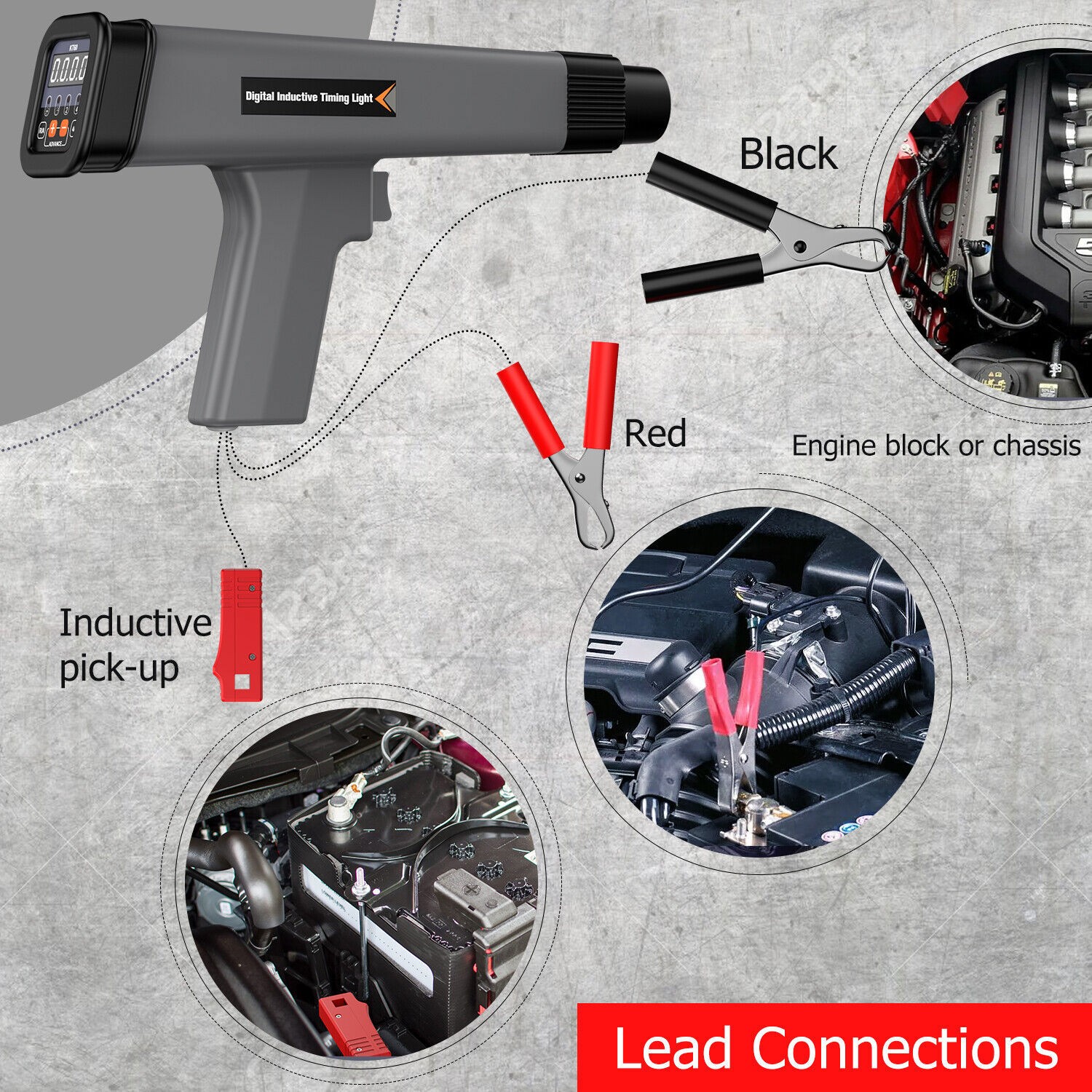 Timing Light Gun Automotive Engine Inductive Ignition 2&4 Stroke Petrol Car Boat