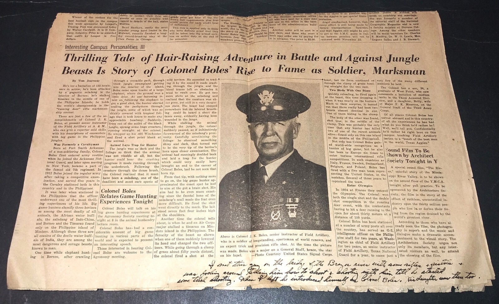 1942 newspaper THE BATTALION College Station TEXAS A&M w/Jackson Jubilee Singers