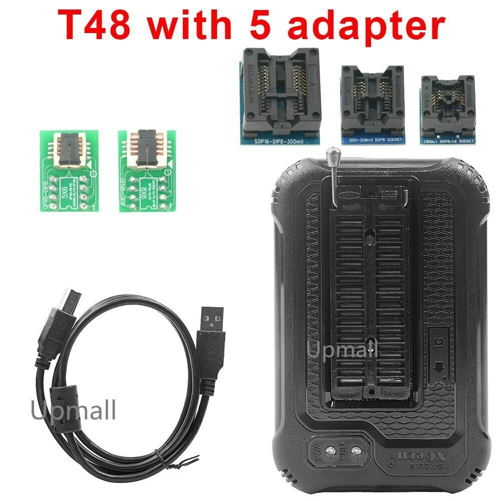 T48 TL866II Plus High speed Universal Programmer+Adapters+Test Clip PIC Bios