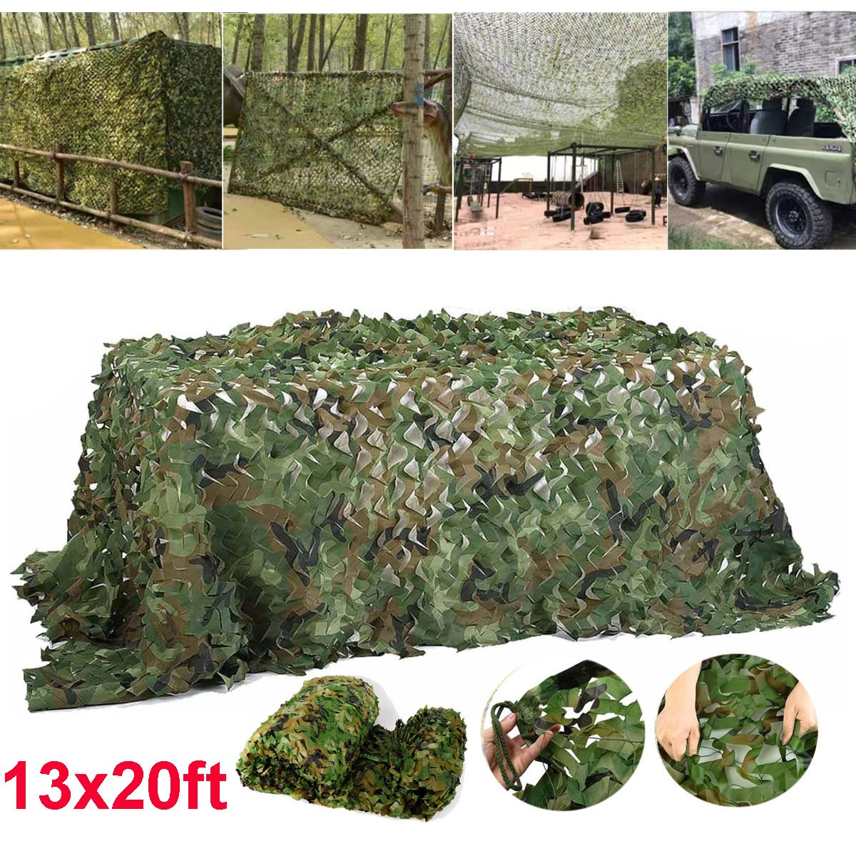 Camo Netting, Camouflage Net Blinds Great for Sunshade Camping Shooting Hunting